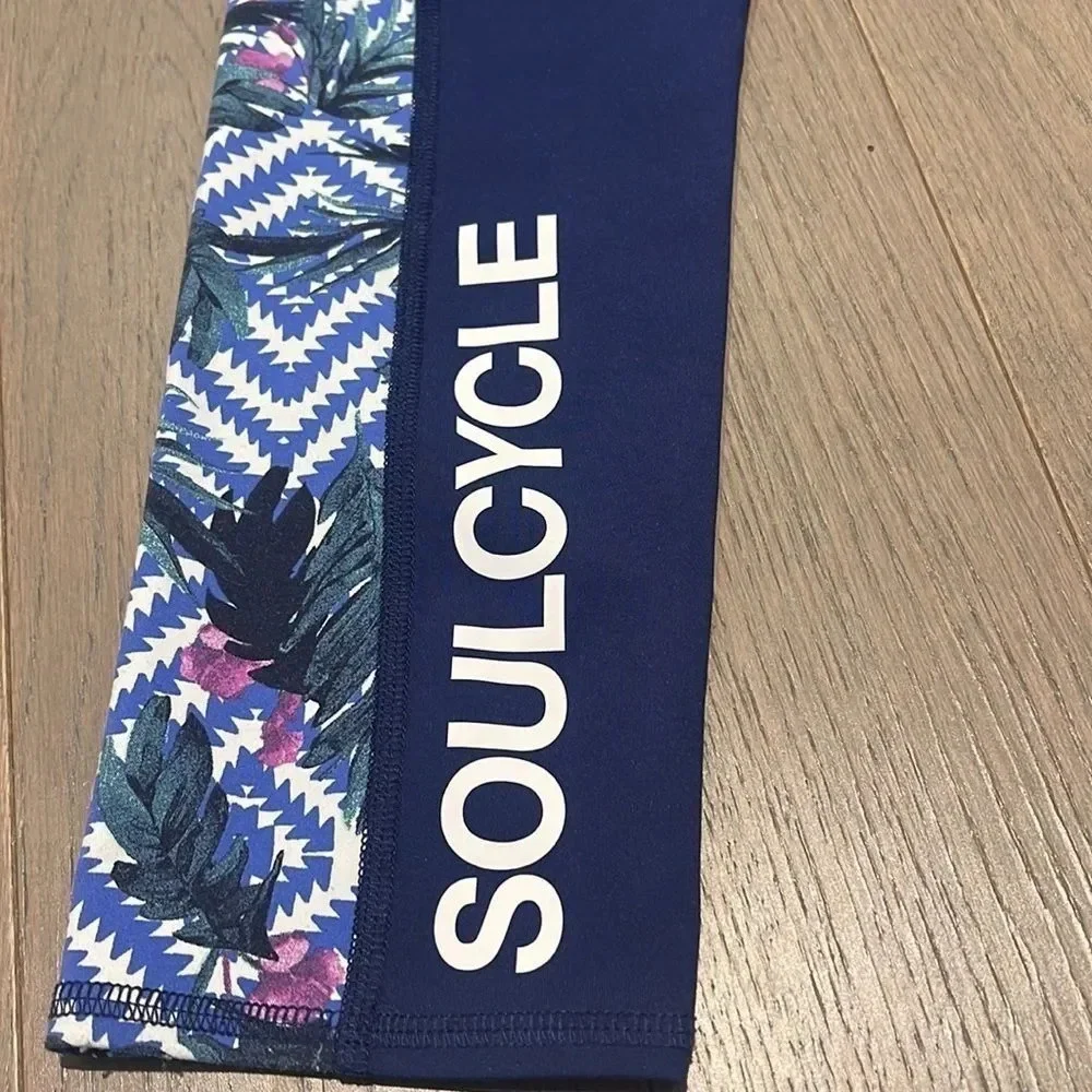 SoulCycle Womens Size S Blue Polyester Spandex Leggings Stretch Lightweight Gym